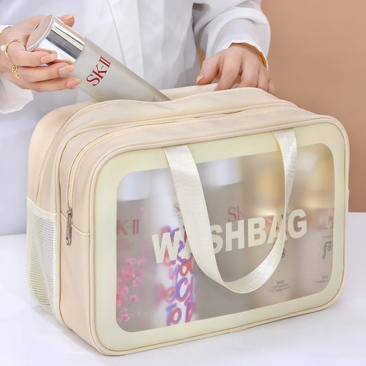 Portable Wet-Dry Separation Makeup Bag - Large Capacity Travel Toiletry Bag