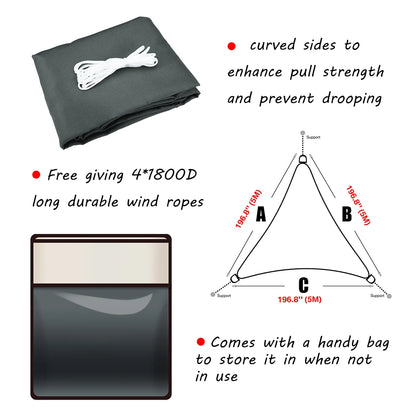 5/3.6/3/2M Triangle Shade Sail Waterproof