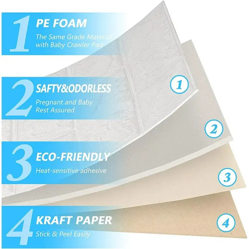 3D Three-dimensional Wall Stickers Self-adhesive Wallpaper Anti-collision Decorative Stickers 10pc