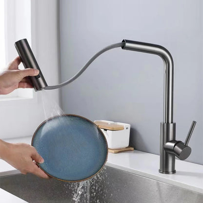 YCRAYS Black Kitchen Faucets Gray Pull Out