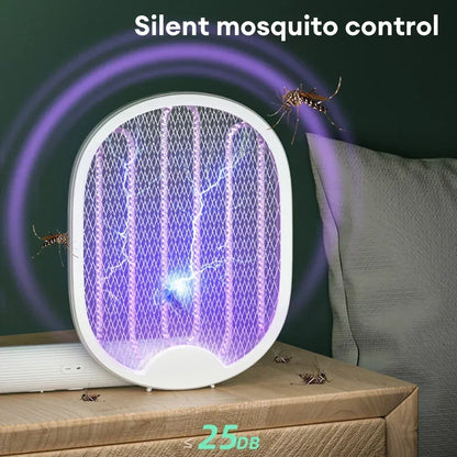 Foldable Electric Mosquito Killer Fly Swatter Trap USB Rechargeable Zapper 3000V