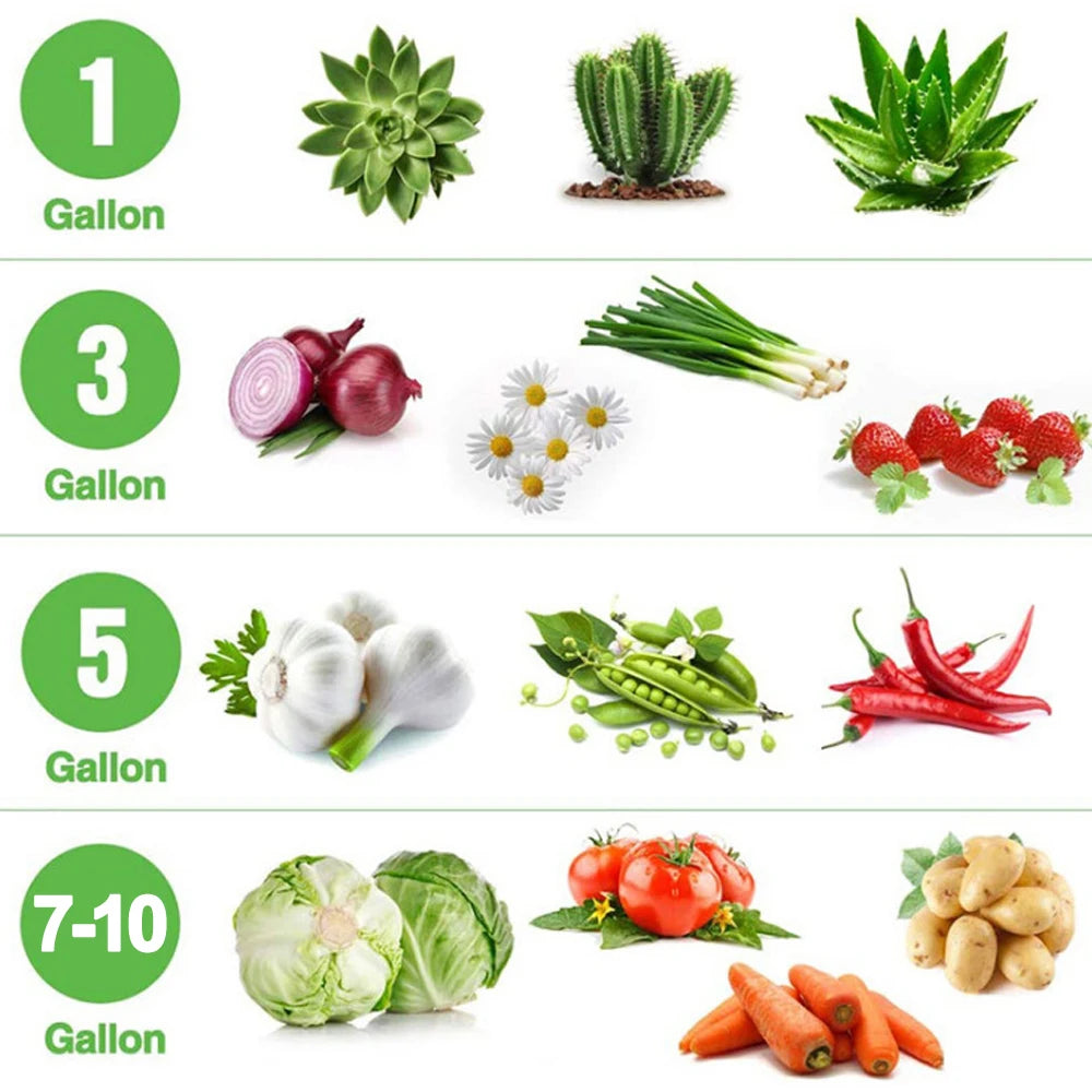 Vegetable/Flower Grow Bags - 1/3 Pcs, 3-10 Gallon Non-Woven Fabric Pots