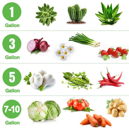 Vegetable/Flower Grow Bags - 1/3 Pcs, 3-10 Gallon Non-Woven Fabric Pots