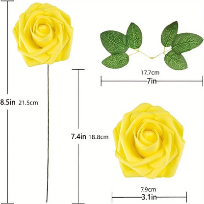 Artificial Roses with Stem - Fake Flowers for DIY Decor
