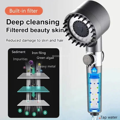 4 Modes Shower Head High Pressure Showerhead