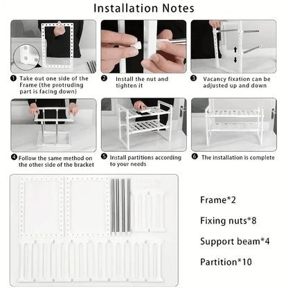 Cabinet Organizer Shelves, Stackable Kitchen Counter, Pantry Organizer