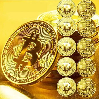 Gold Plated Bitcoin Coin - Collectible Casascius Metal Gift