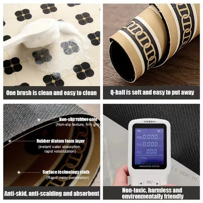 Kitchen Drying Mat Absorbent Drainage Mat Kitchen Rug Coffee Bar Mat Cups Bottles Placemats Tableware Mats