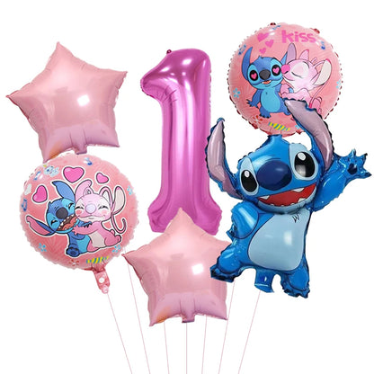 Disney Lilo & Stitch Party Balloons - 32" Number Balloon Set