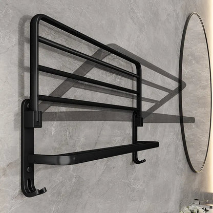 Matte Black 50CM Folding Holder With Hook
