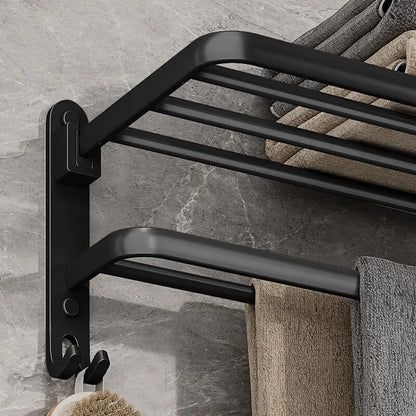 Matte Black 50CM Folding Holder With Hook