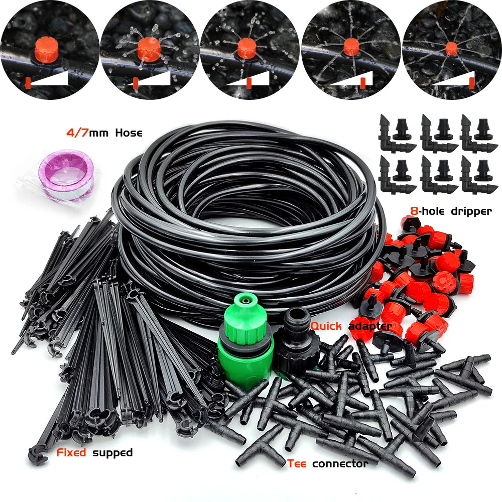 10-30M Garden 1/4'' Drip Irrigation Kit Automatic Watering