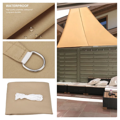 5x5/2x2M Waterproof Triangle Sunshade Canopy for Outdoor Protection