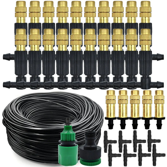 5M-30M Outdoor Misting Cooling System with Brass Atomizer Nozzles