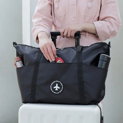 Large Capacity Women's Travel Bag – Portable Folding Boarding Carrier