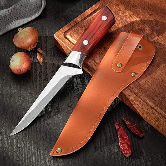 Kitchen Knife Boning Knife  Hand Forged Fillet Knife Stainless Steel Bone Meat Fruit Vegetables Fish Chef Knife