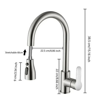 Kitchen Faucets 304 stainless steel Pull Out
