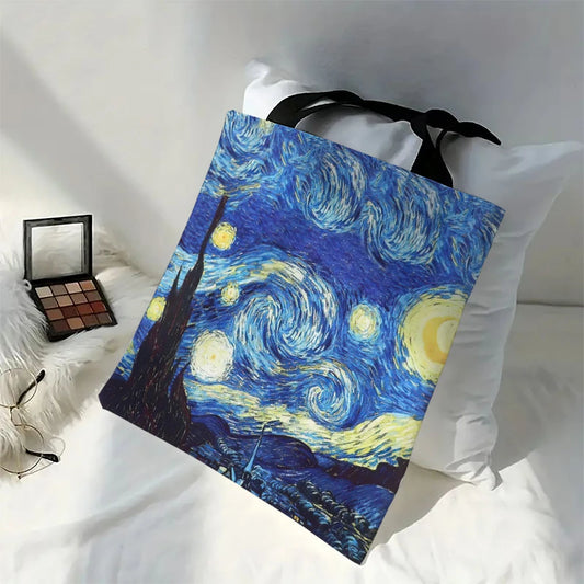 Van Gogh Canvas Bag – Starry Night & Sunflower Handbag