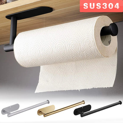 Stainless Steel Paper Towel Holder Adhesive Toilet Roll