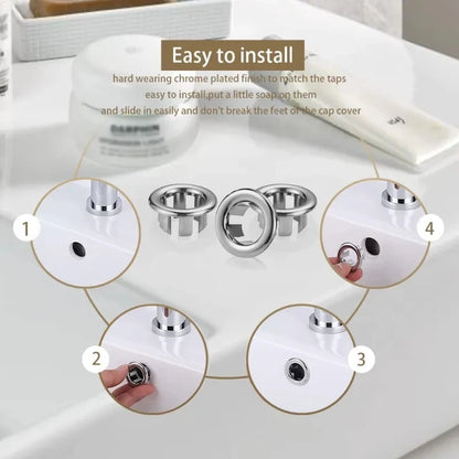 4Pcs Kitchen Bathroom Basin Circular Overflow Drain