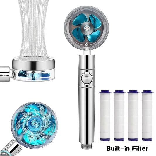 360 Degrees Rotation Turbo Fan Shower Head High Pressure