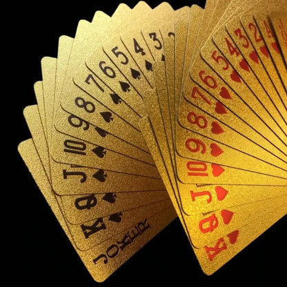 Gold Foil Poker Cards - Waterproof Europe Style Playing Cards