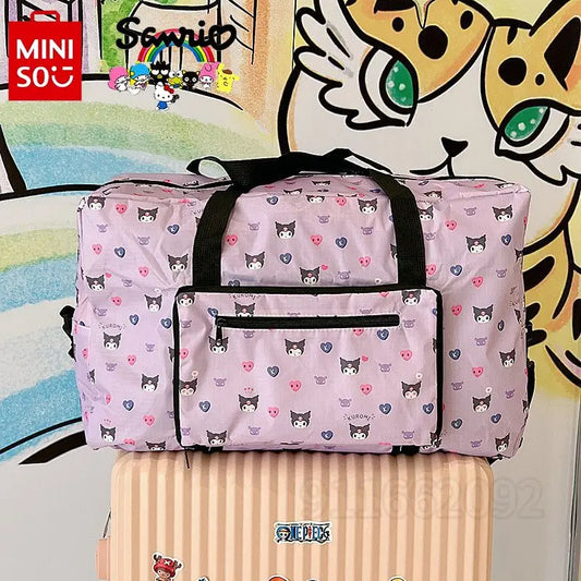 Miniso Kuromi Portable Travel Bag | Fashionable Women's Large Capacity Luggage