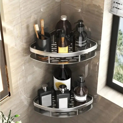 Bathroom Storage Rack No Drill Wall Mount Corner Shower Holder For WC Shampoo Organizer Accessories