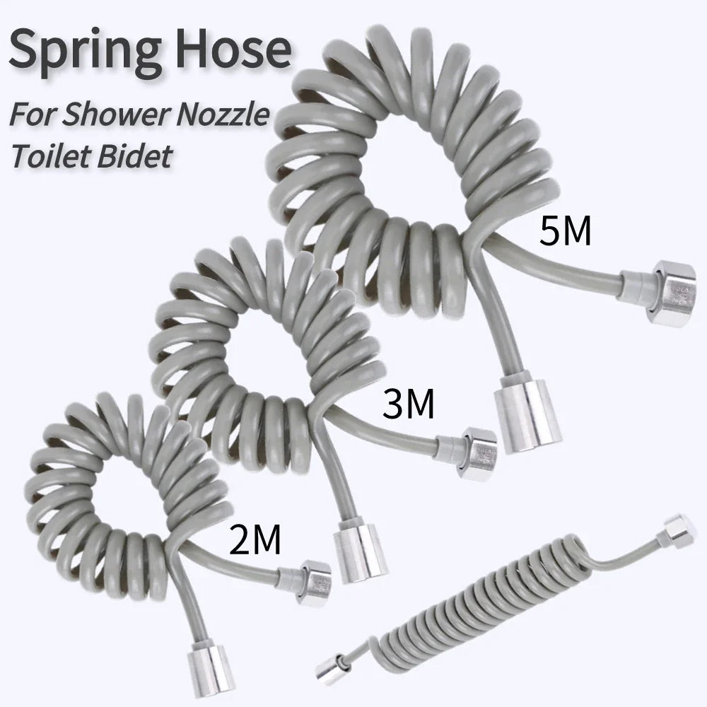 2/3/5M Flexible Shower Hose Universal Spring Extension Hand