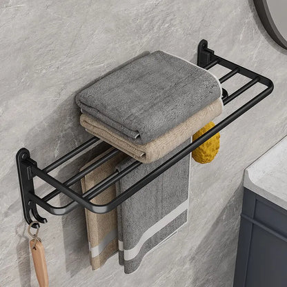 Matte Black 50CM Folding Holder With Hook