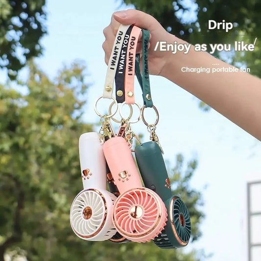 2024 Summer Mini Cartoon Fan – Portable USB Handheld for Outdoor Use