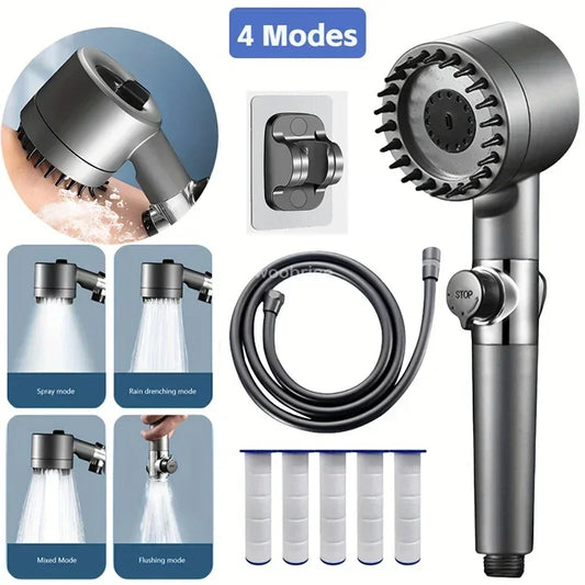 4 Modes Shower Head High Pressure Showerhead