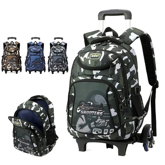 Children's School Backpack with Wheels | Wheeled Trolley Bag for Boys