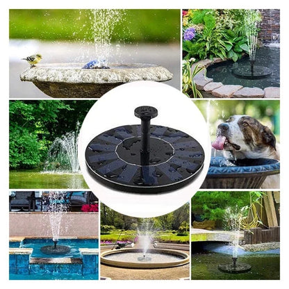 Solar Fountain Pump with 6 Nozzles for Bird Baths and Gardens