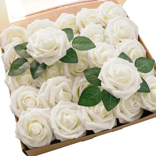 Artificial Roses with Stem - Fake Flowers for DIY Decor