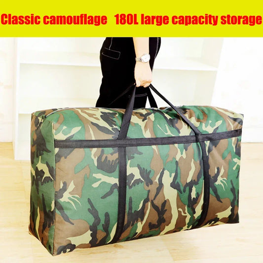 Camouflage Luggage Moving Bag | 180L Thick Waterproof Oxford Cloth Storage