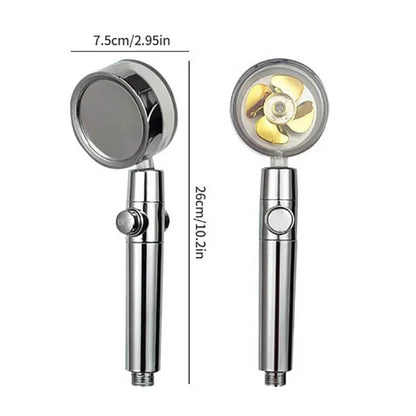 Pressurized Shower Head Water Saving 360 Rotating Twin Turbo