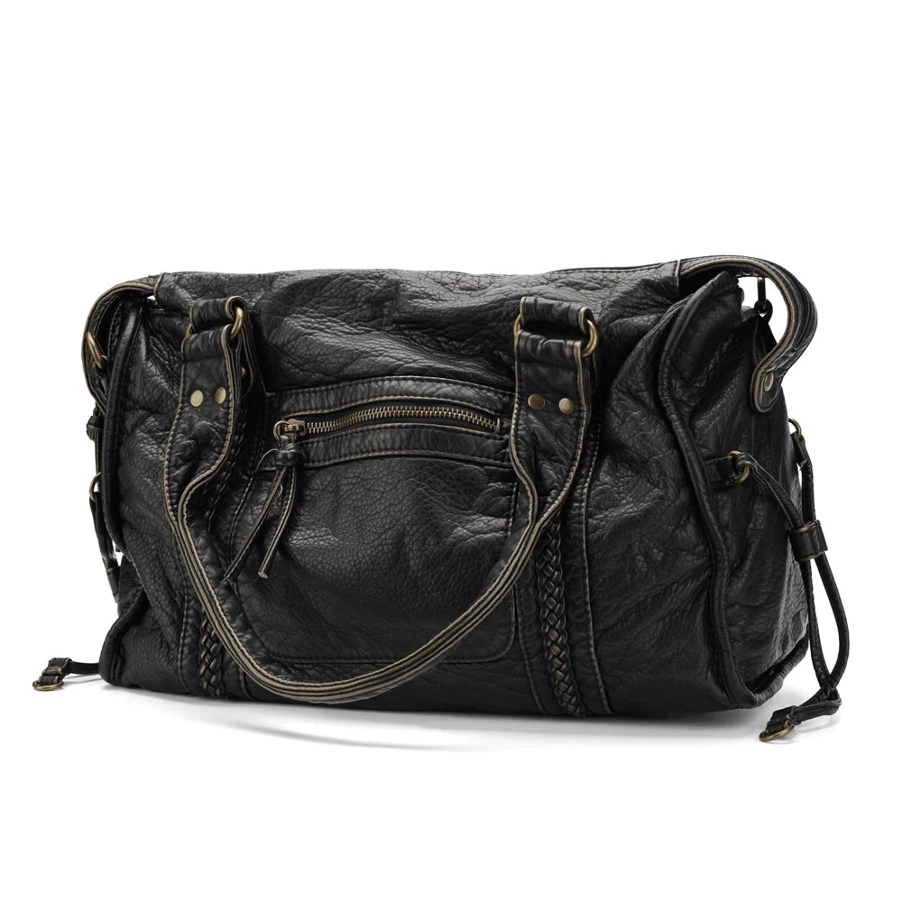 Vintage Large Capacity Women's Handbag | Soft PU Leather Retro Tote Bag