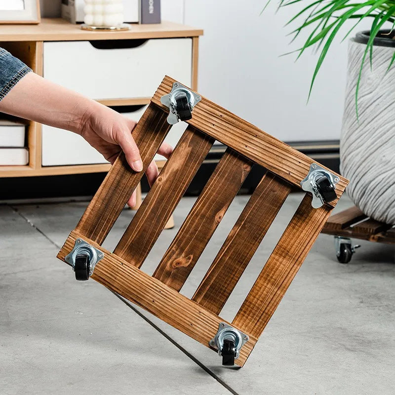 Solid Wood Planter Tray Potted Stand Rack