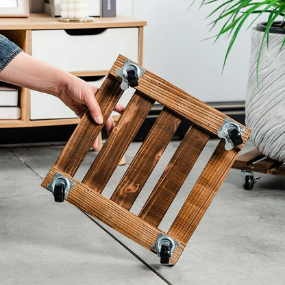 Solid Wood Planter Tray Potted Stand Rack