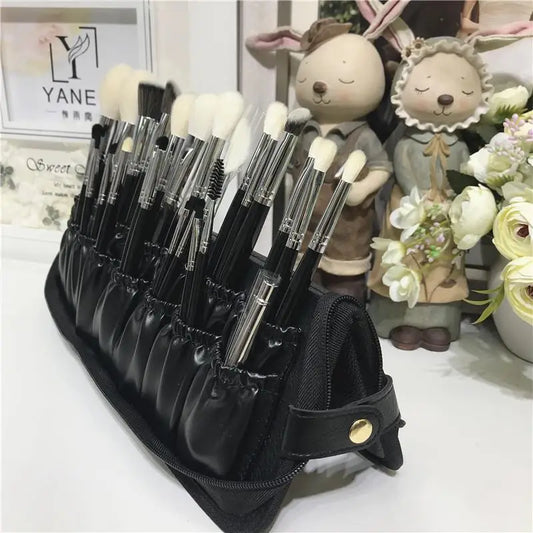 29-Hole Waterproof Makeup Brush Organizer Bag - Professional Travel Cosmetic Case