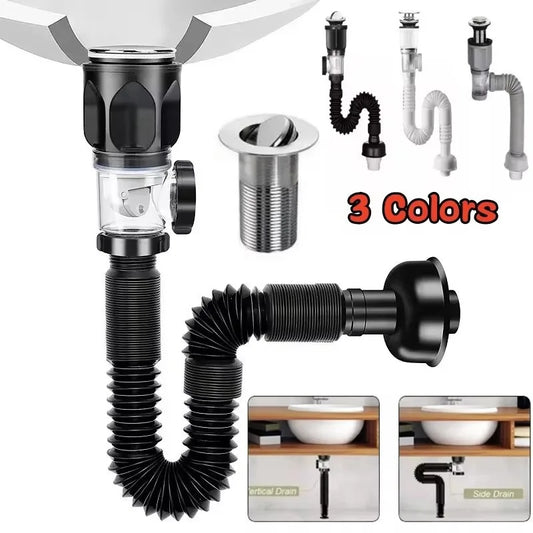 Flip Top Anti-Odor Drain Pipe Set Kitchen Sink Drain