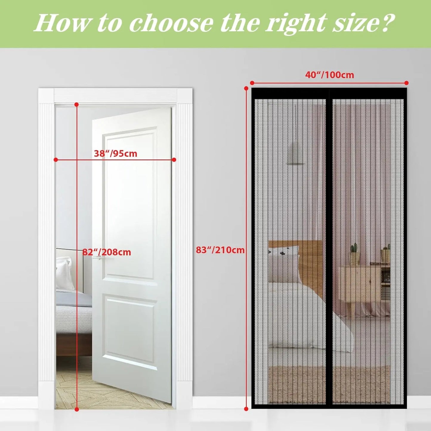 Magic Mesh Magnetic Screen Door Mesh Curtain Mosquito Net Bug Hands Free Partition Mute Striped Door Curtain Bedroom Ventilation