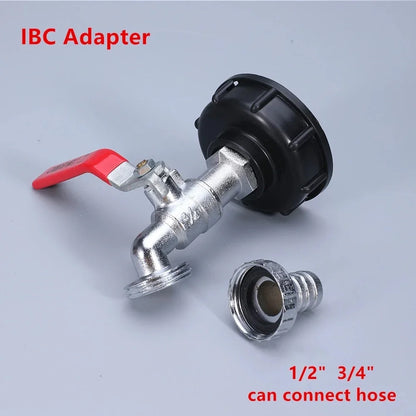 Durable IBC Tank Tap Adapter S60*6 to 1/2''/3/4'' Connector