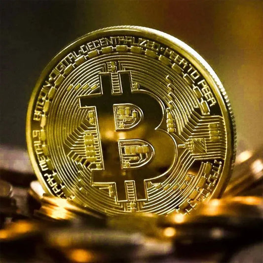Gold Plated Bitcoin Coin - Collectible Casascius Metal Gift
