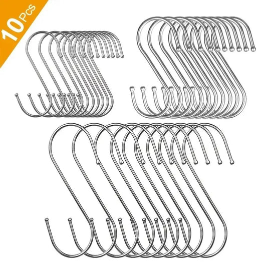 10pcs Stainless Steel S Shaped Hook