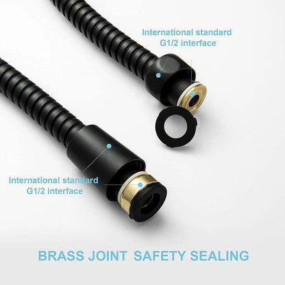 1.5/2M Black SUS 304 Flexible Shower Hose Long Bathroom