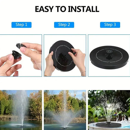 Solar Fountain Pump with 6 Nozzles for Bird Baths and Gardens