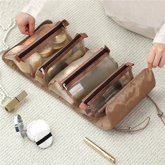 Detachable 4-in-1 Cosmetic Bag - Portable Large Capacity Makeup Storage