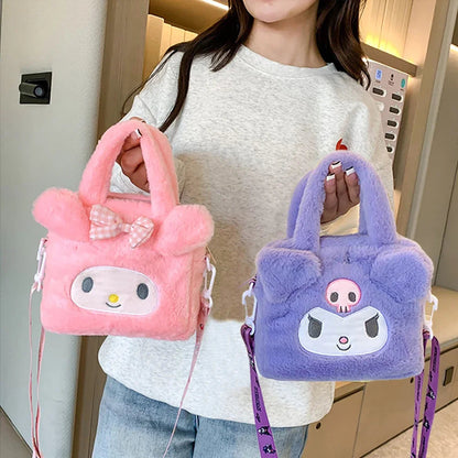 Sanrio Plush Handbag – Kawaii Kuromi & Cinnamoroll Crossbody Bag